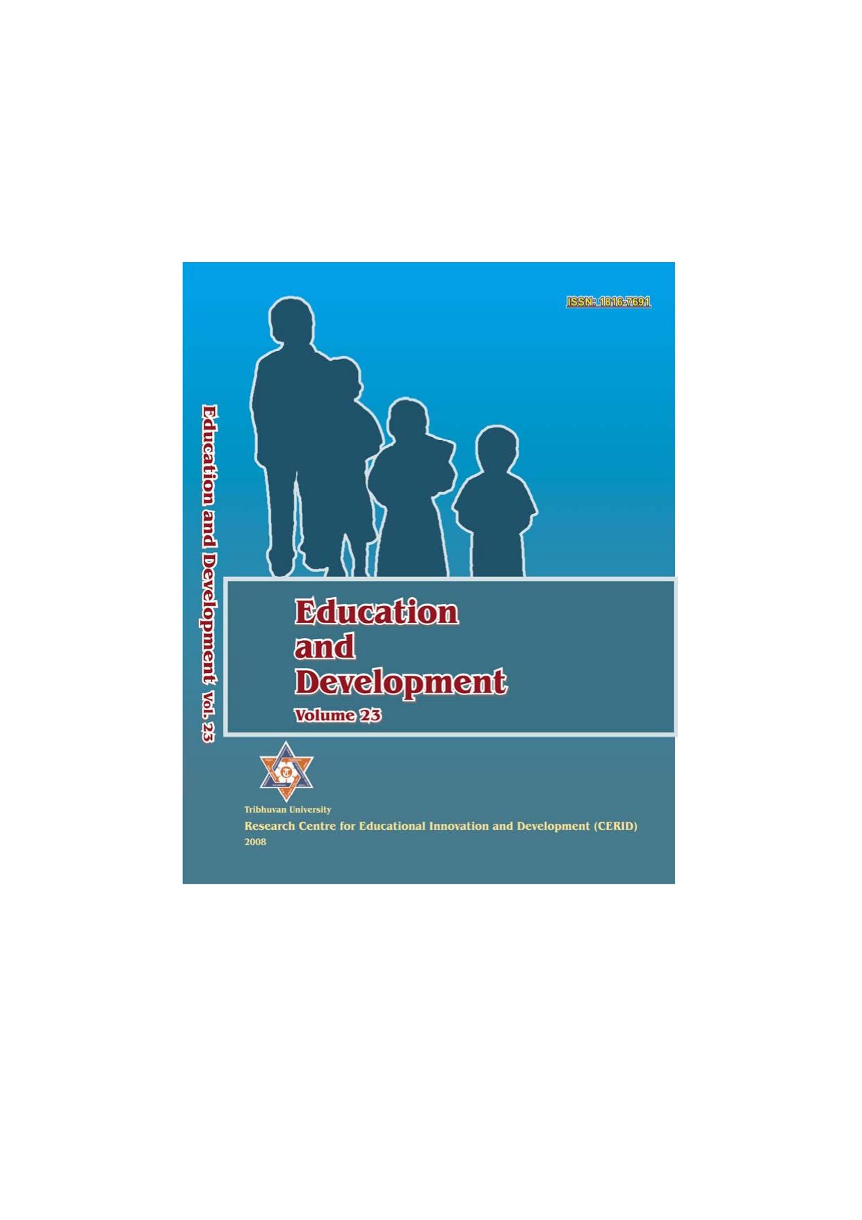 Education And Development Volume 23